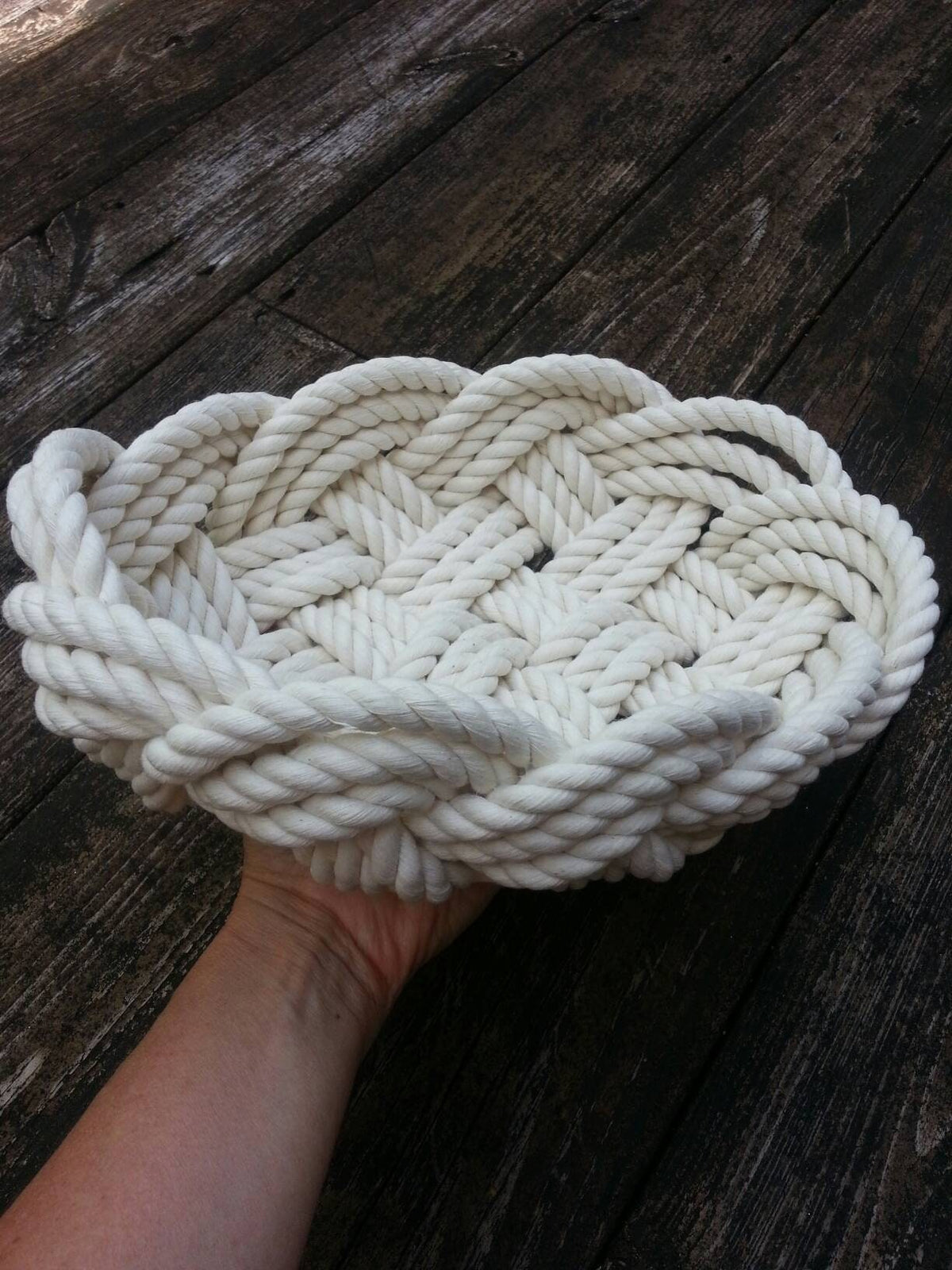 Mooring White Cotton Rope Bowl — view 2