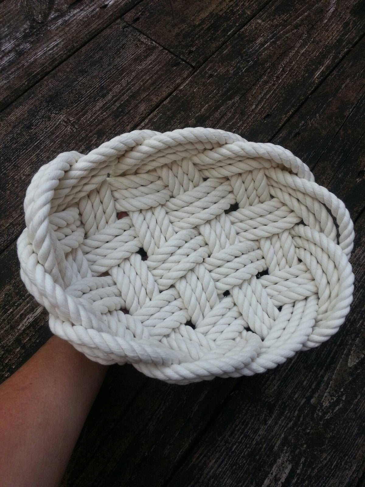 Mooring White Cotton Rope Bowl — view 4