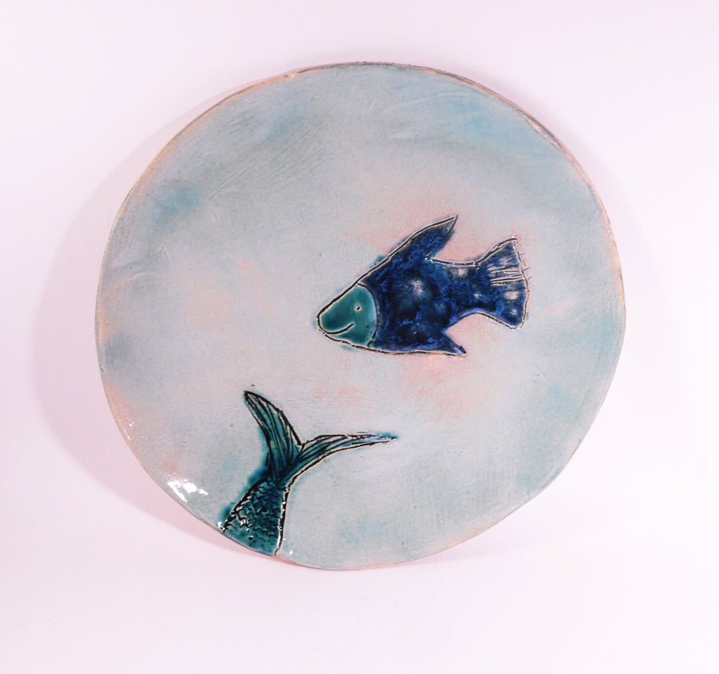 Kingfish Light Blue Ceramic Plate — view 4
