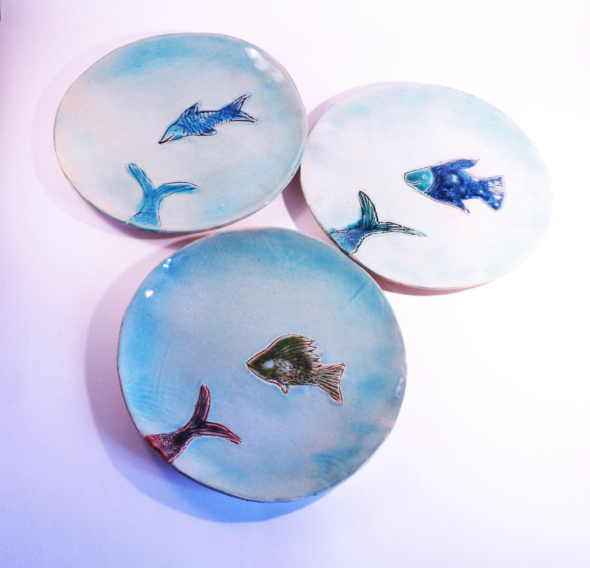 Kingfish Light Blue Ceramic Plate — Low Country Marine