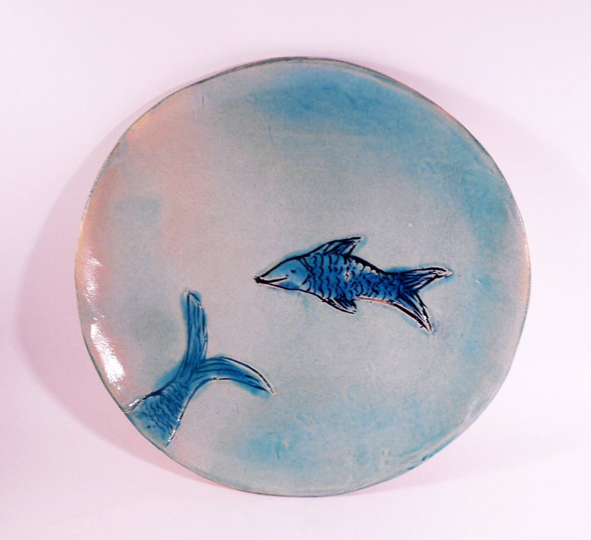 Kingfish Light Blue Ceramic Plate — view 3