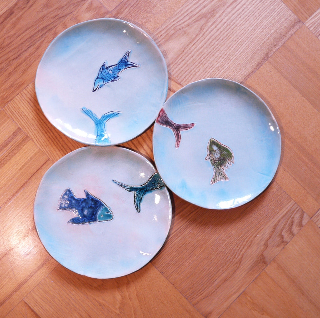 Kingfish Light Blue Ceramic Plate — view 2