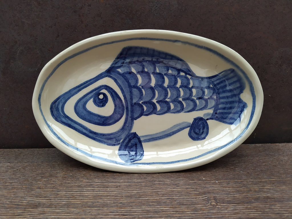 Sound Blue Hand-Painted Ceramic Plate — view 6