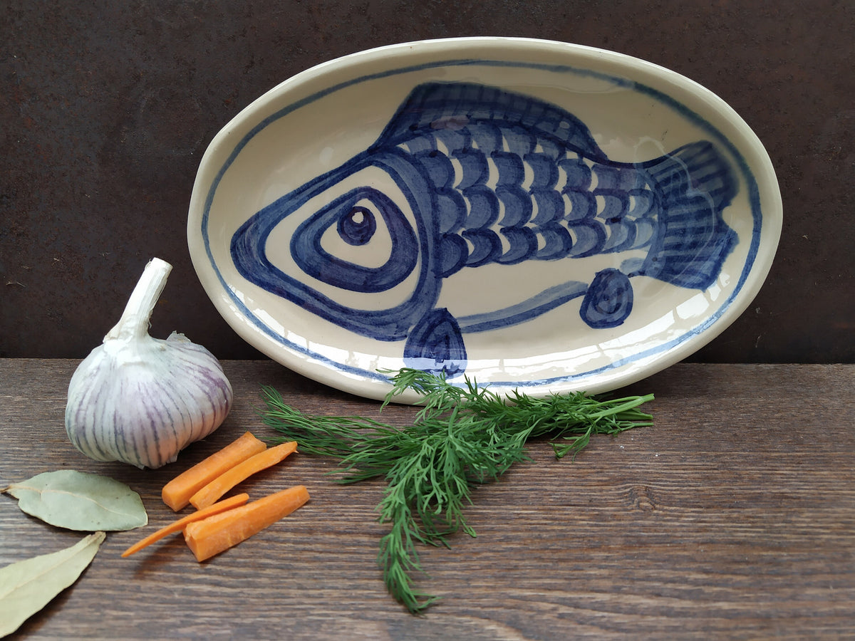 Sound Blue Hand-Painted Ceramic Plate — view 2