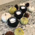 Shoreline Black Cotton Rope Tea Light Holder — Low Country Marine