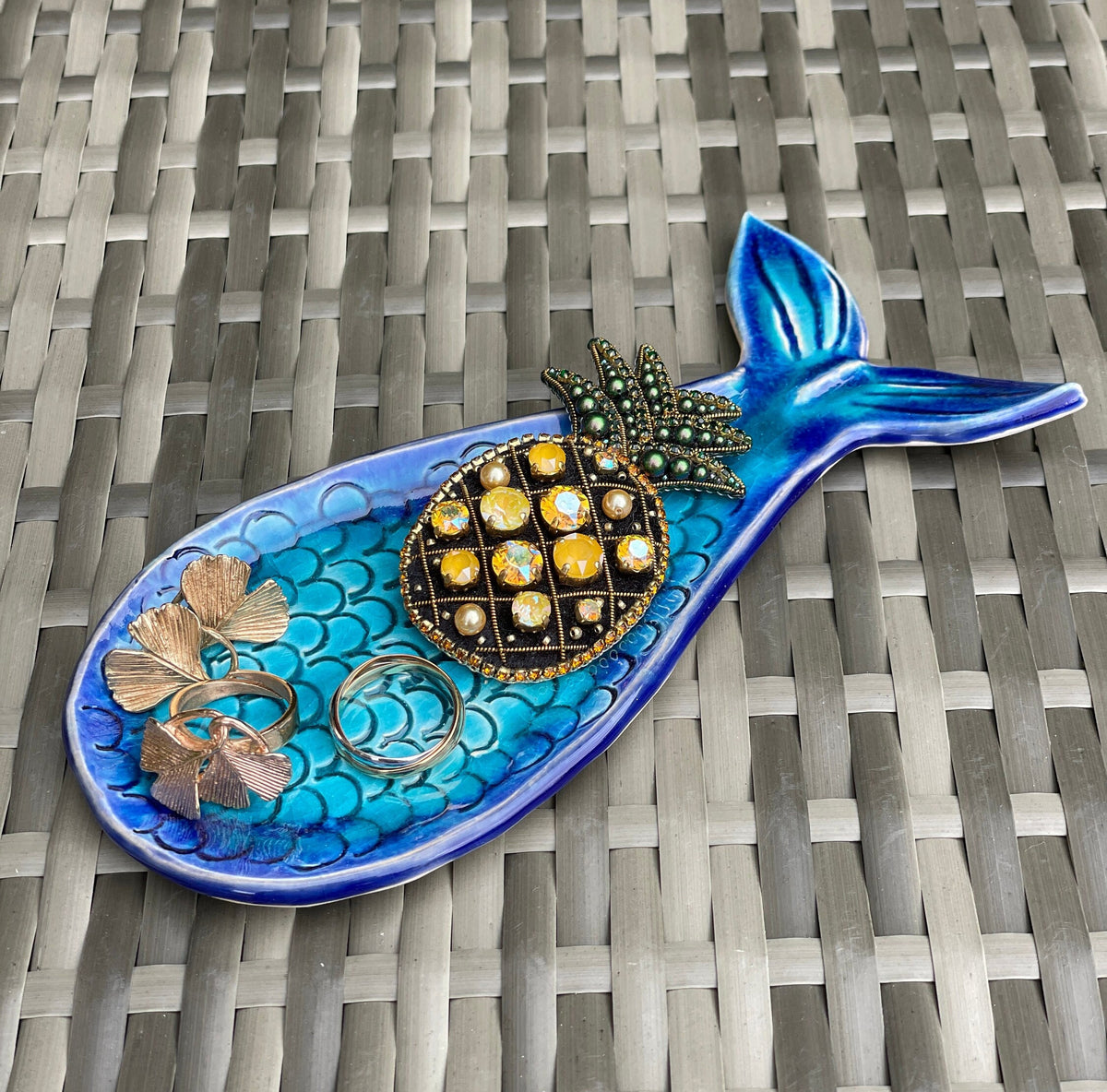 Yemassee Teal Fish Spoon Rest — view 5