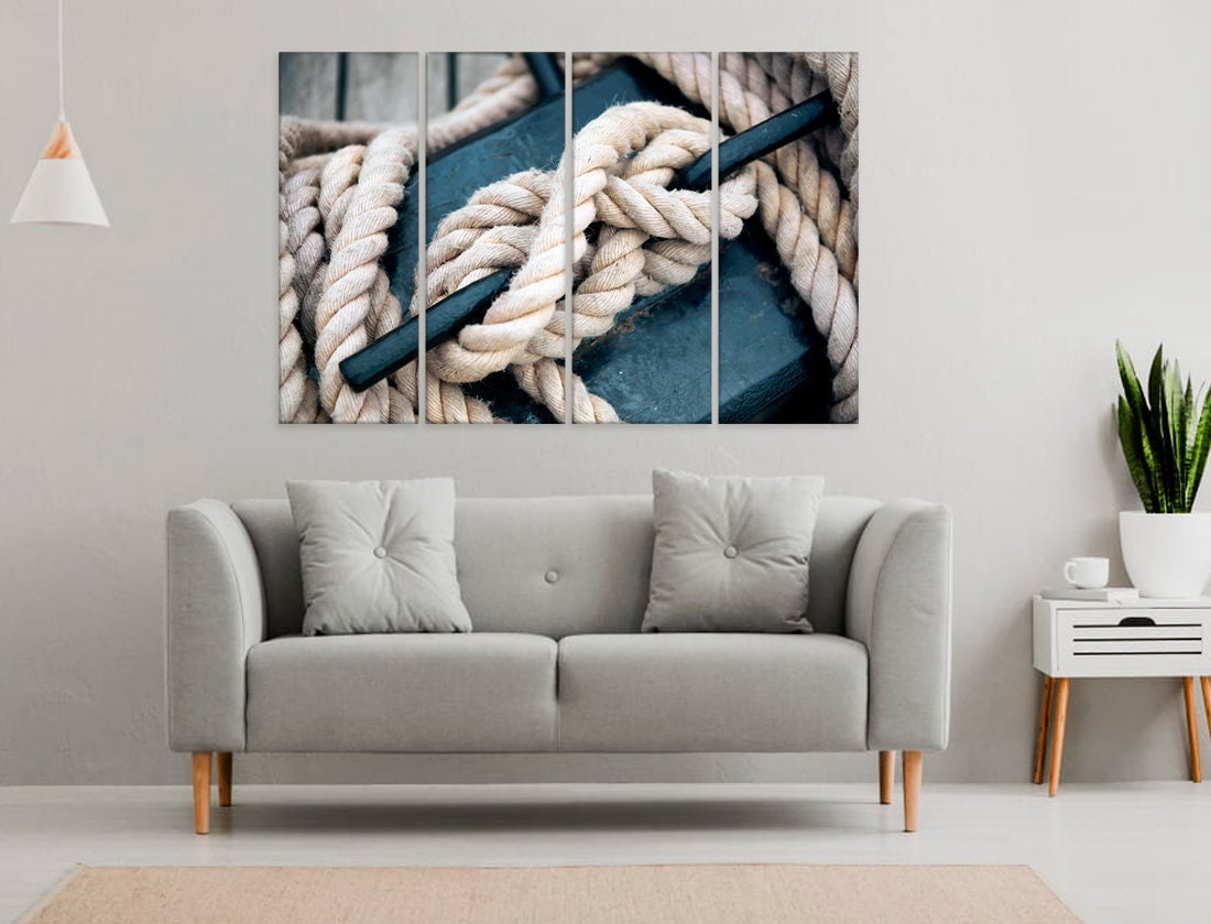 Channel Ivory Rope Knot Canvas Art — view 2