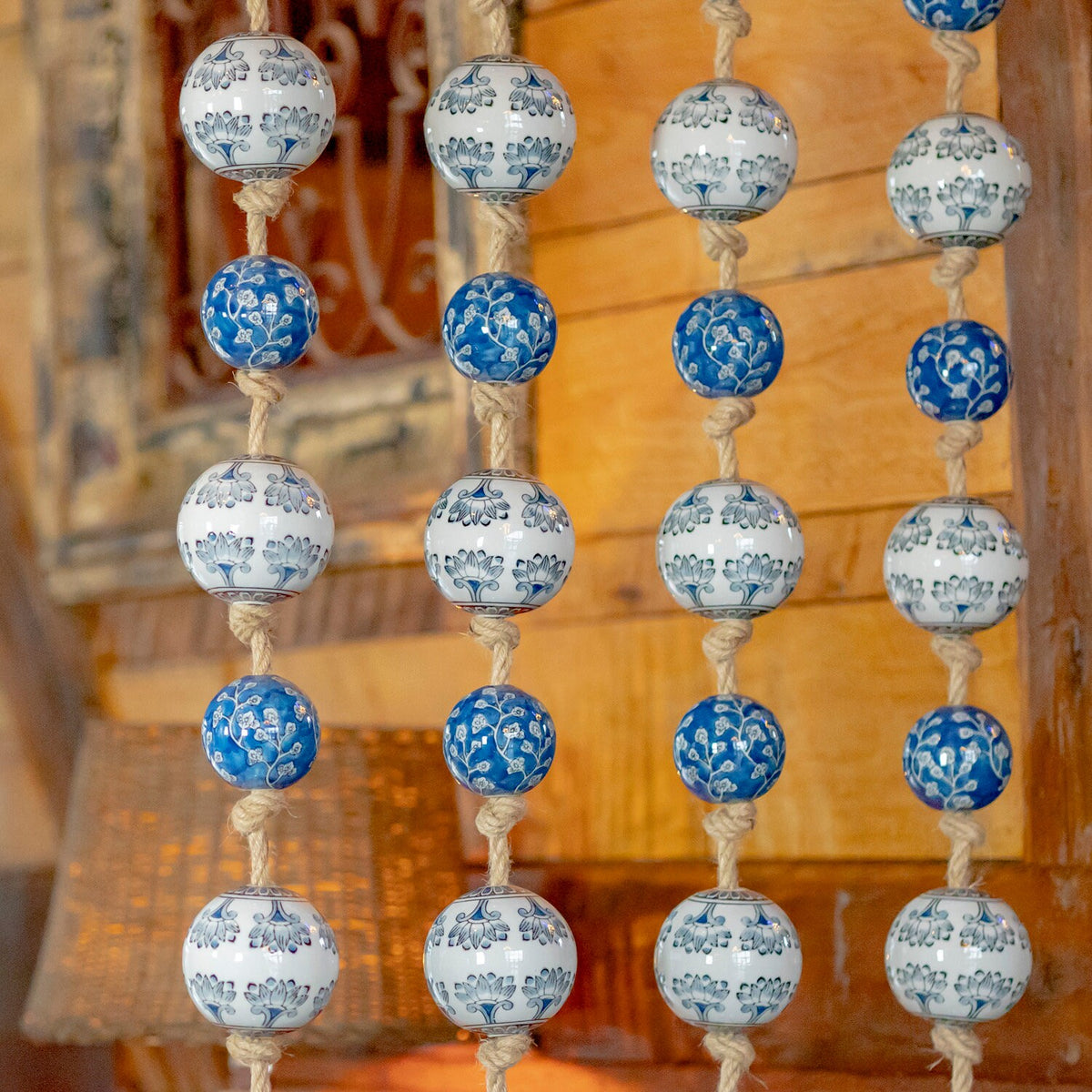 Inlet Brown Rope Hand-Painted Ceramic Float Garland — view 3