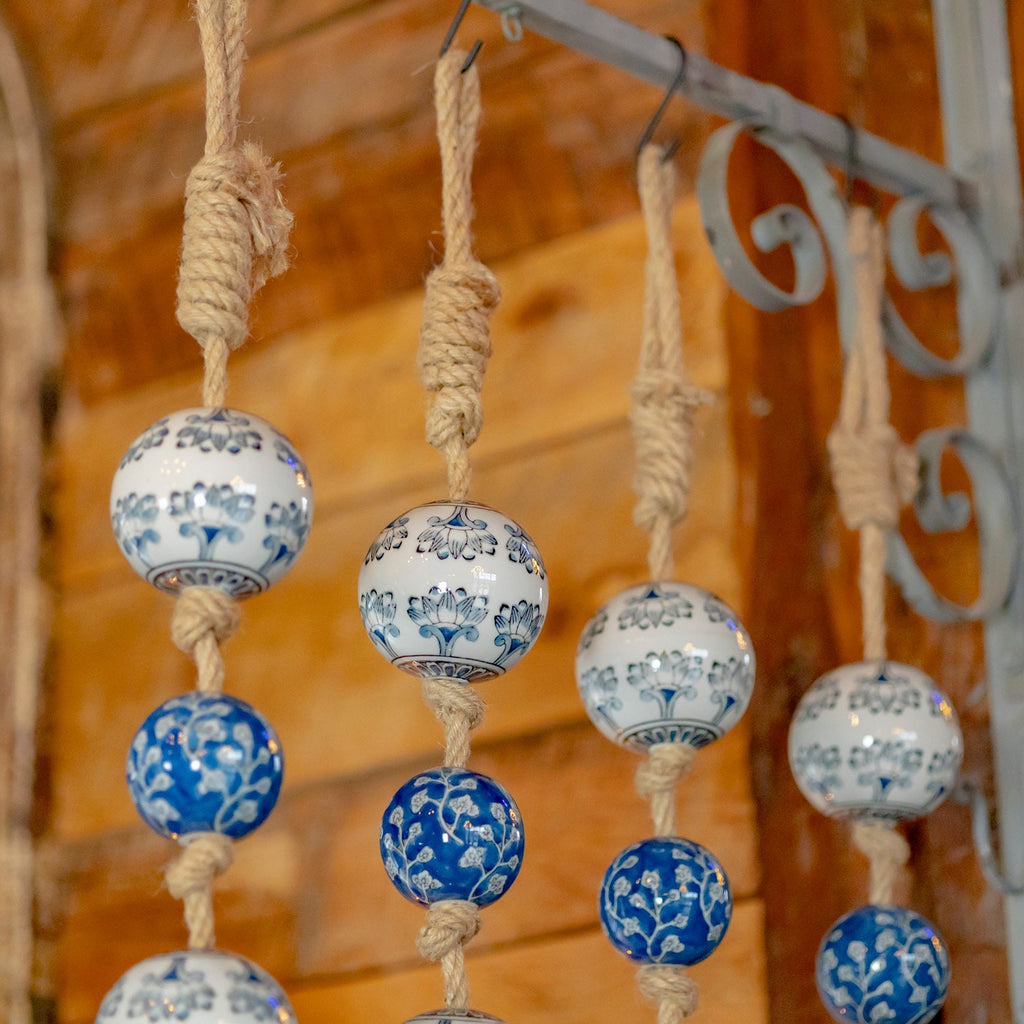 Inlet Brown Rope Hand-Painted Ceramic Float Garland — view 2