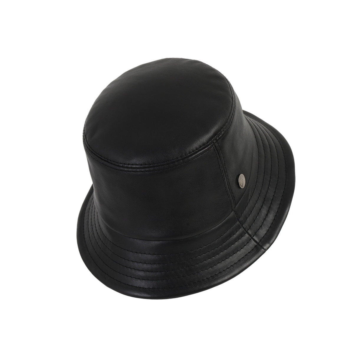 Ebb Black Leather Bucket Hat — view 3