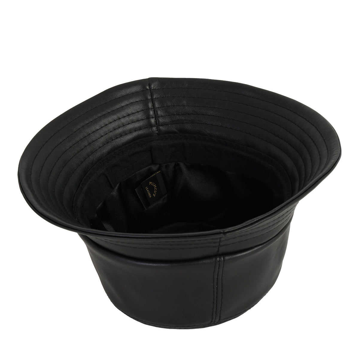 Ebb Black Leather Bucket Hat — view 4