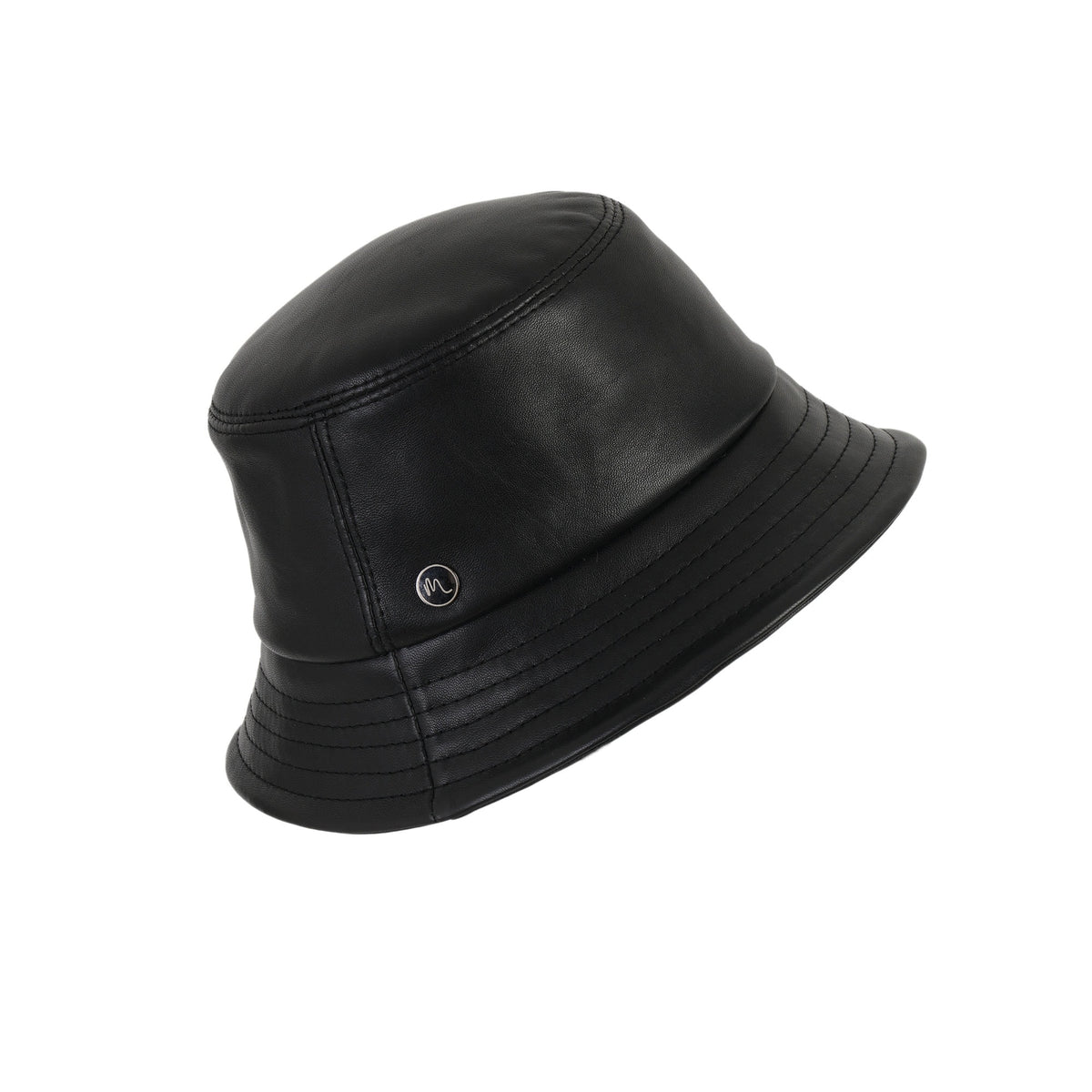 Ebb Black Leather Bucket Hat — Low Country Marine