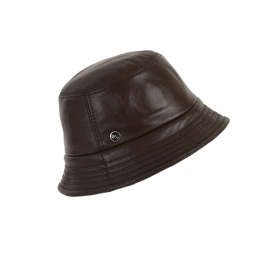 Ebb Black Leather Bucket Hat — view 6