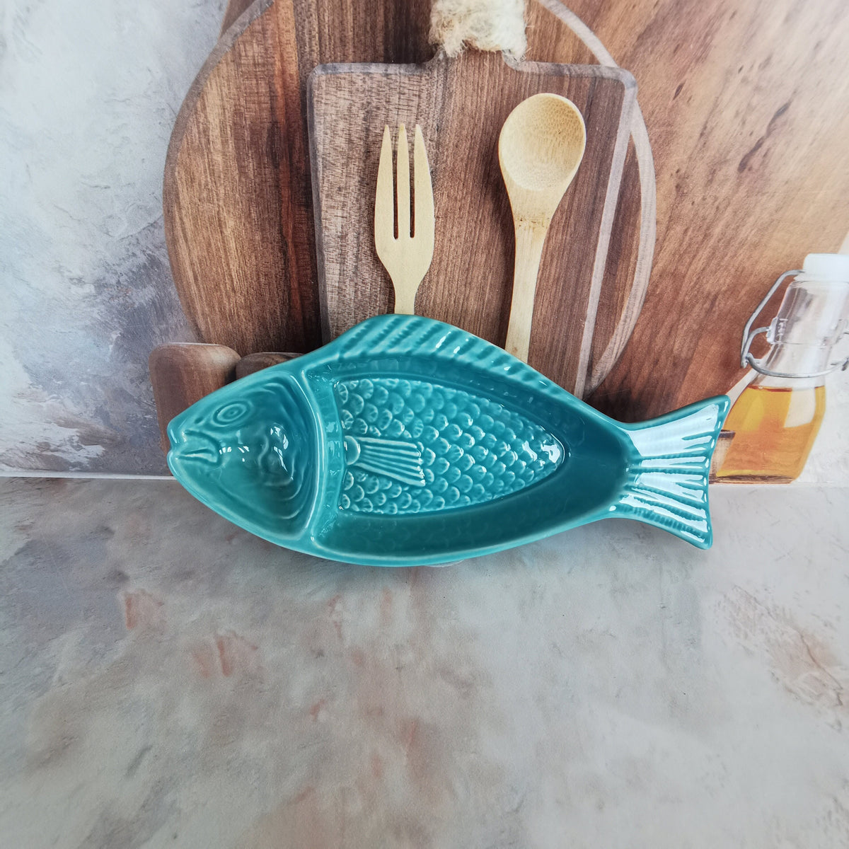 Gunwale Turquoise Ceramic Plate — Low Country Marine