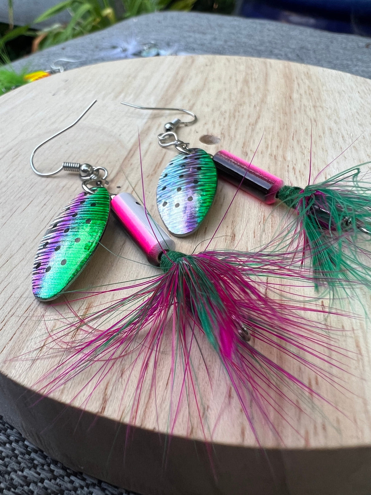 Edisto Burgundy Lure Earrings — Low Country Marine