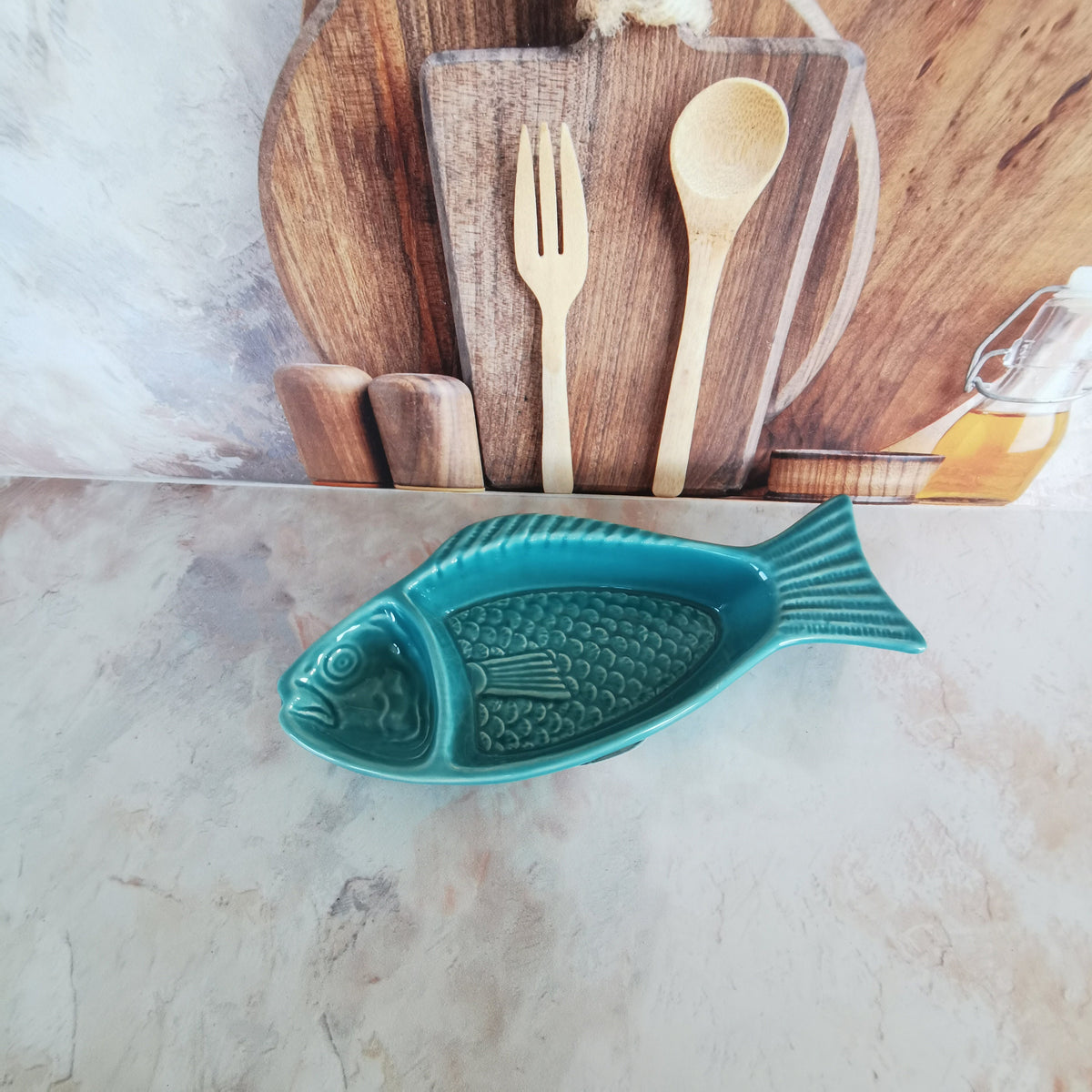 Gunwale Turquoise Ceramic Plate — view 4