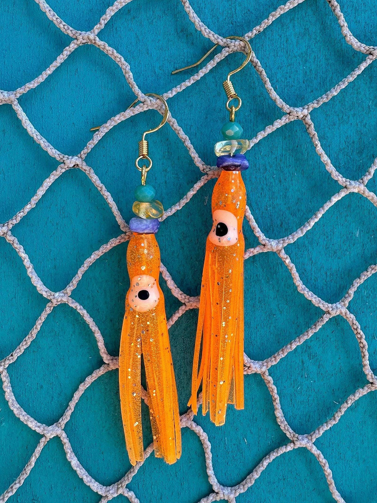 Beacon Orange Lure Earrings — view 2