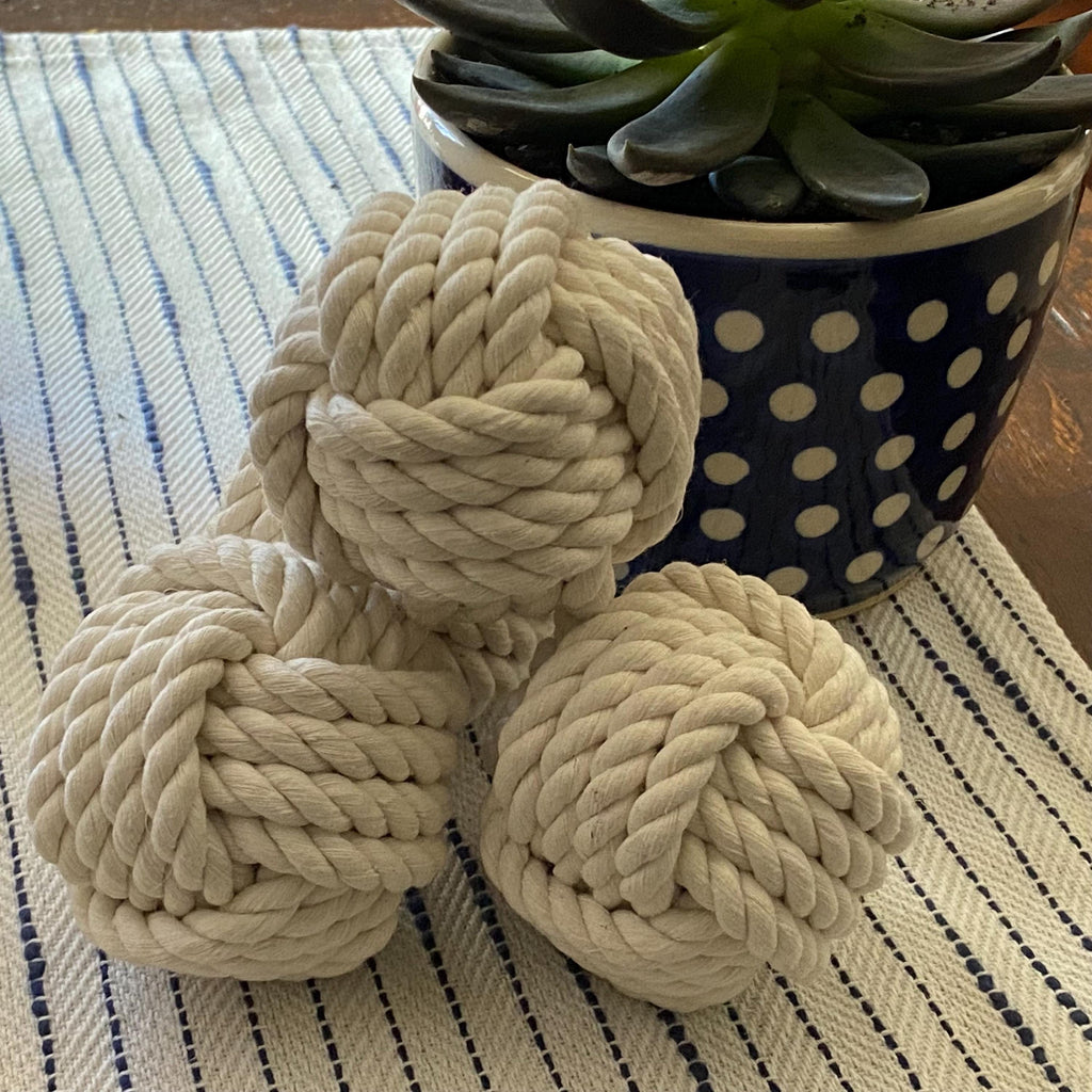 Egret Navy Cotton Rope Knot Decor — view 3