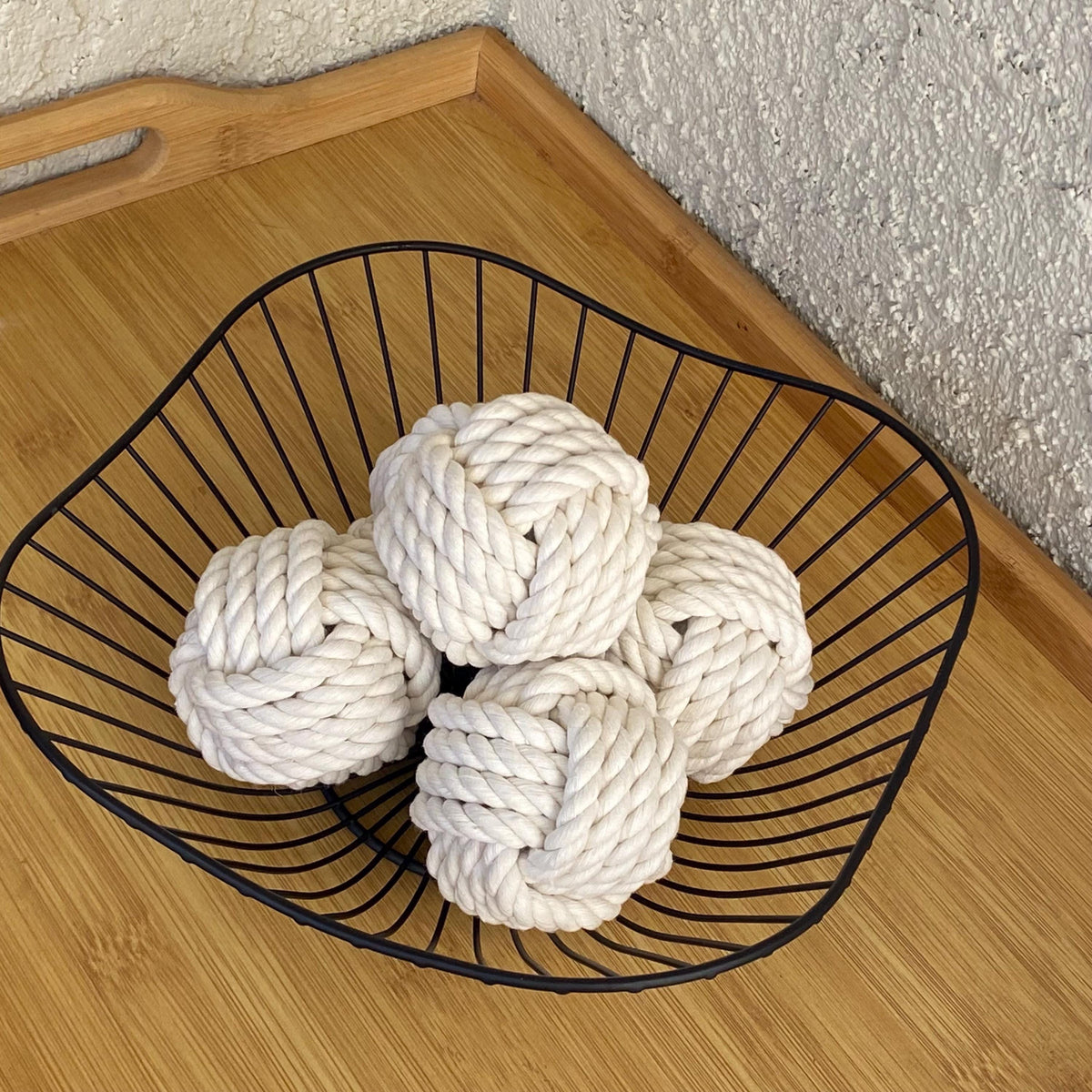 Egret Navy Cotton Rope Knot Decor — view 4
