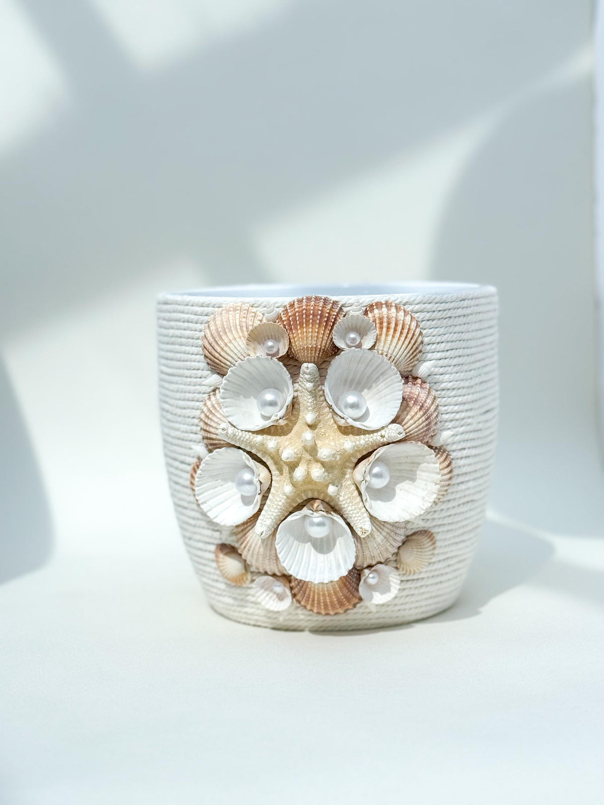 Magnolia Beige Cotton Seashell Plant Pot — view 4