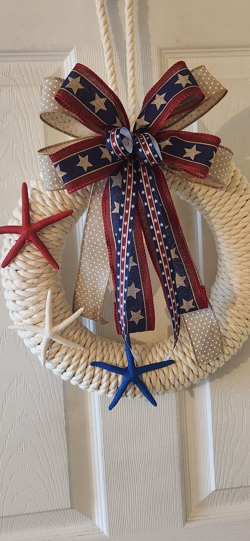Bowline White Rope Wreath — Low Country Marine