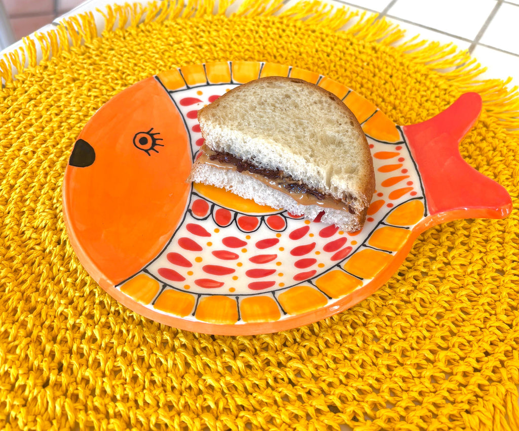 Halyard Orange Hand-Painted Serving Platter — view 4