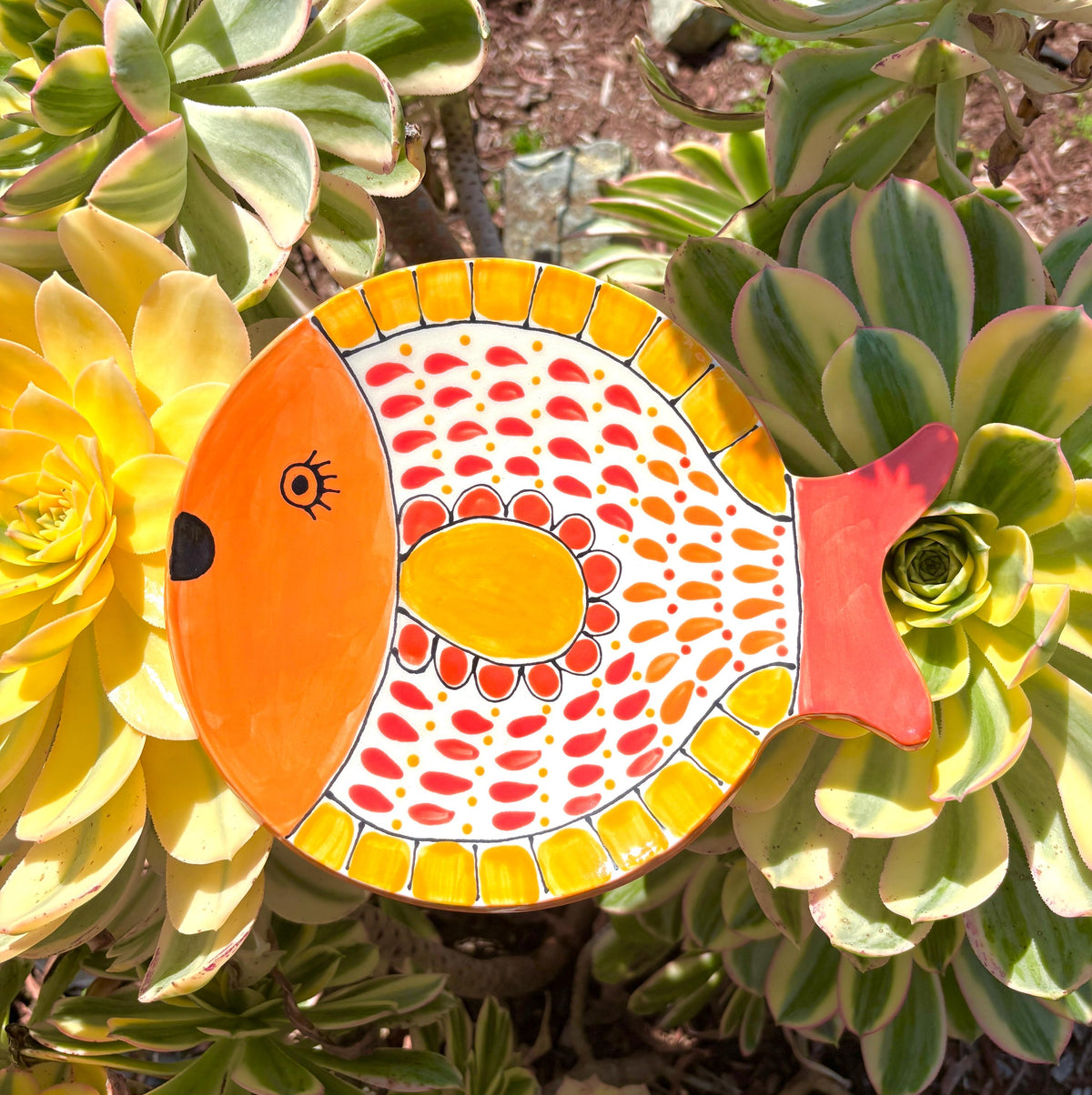 Halyard Orange Hand-Painted Serving Platter — view 2