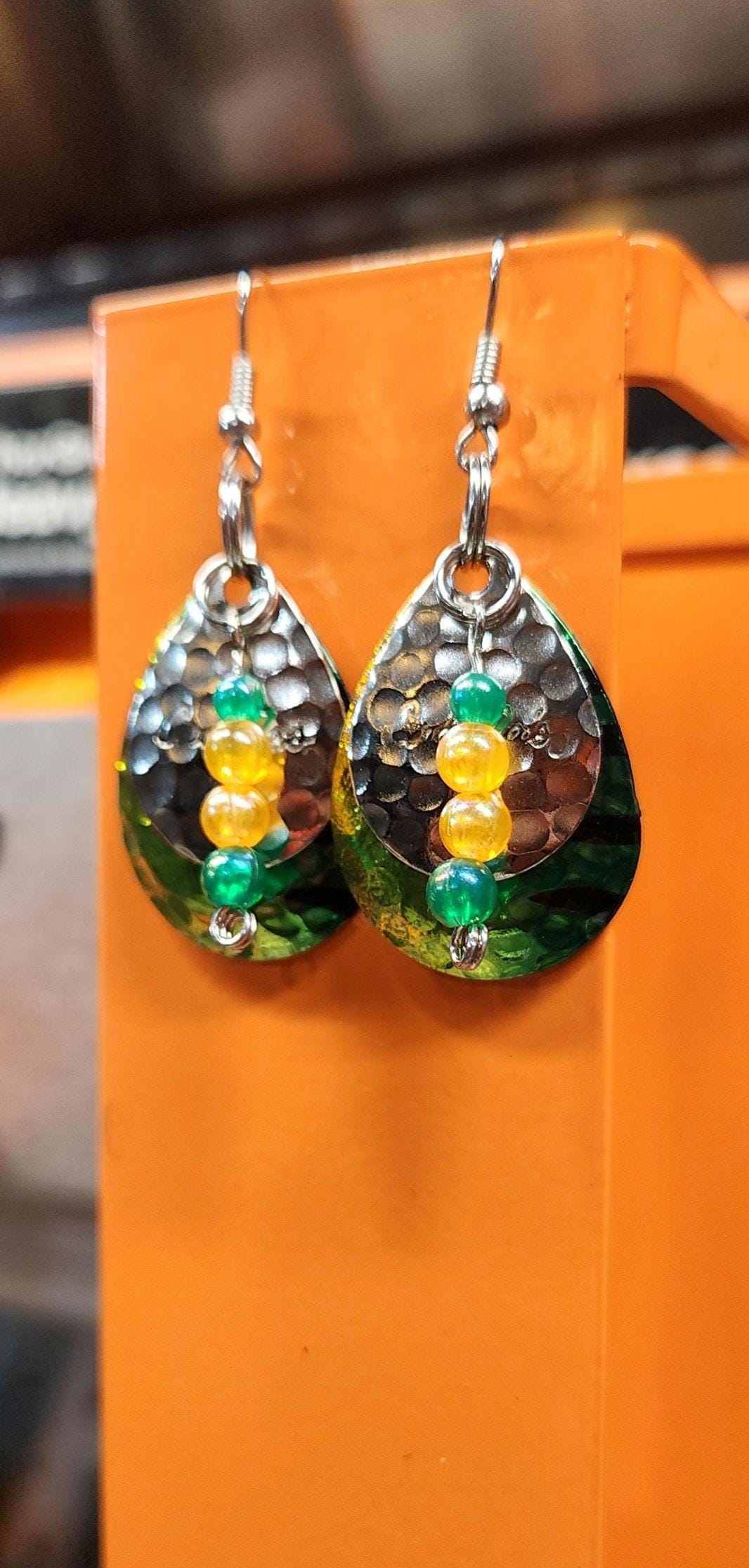 Shrimper Orange Lure Earrings — view 2