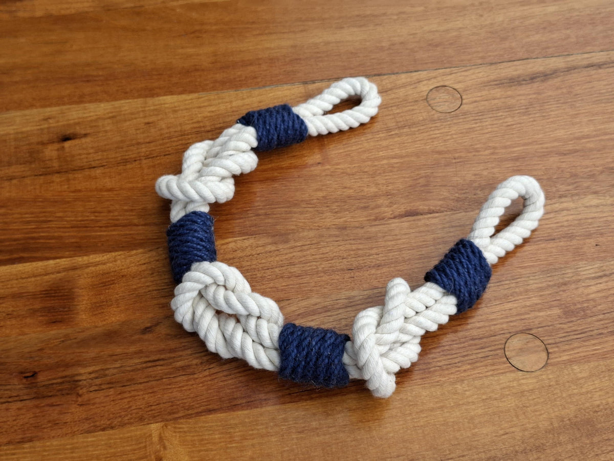 Jetty White Cotton Rope Curtain Tieback — Low Country Marine