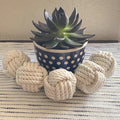 Egret Navy Cotton Rope Knot Decor — Low Country Marine