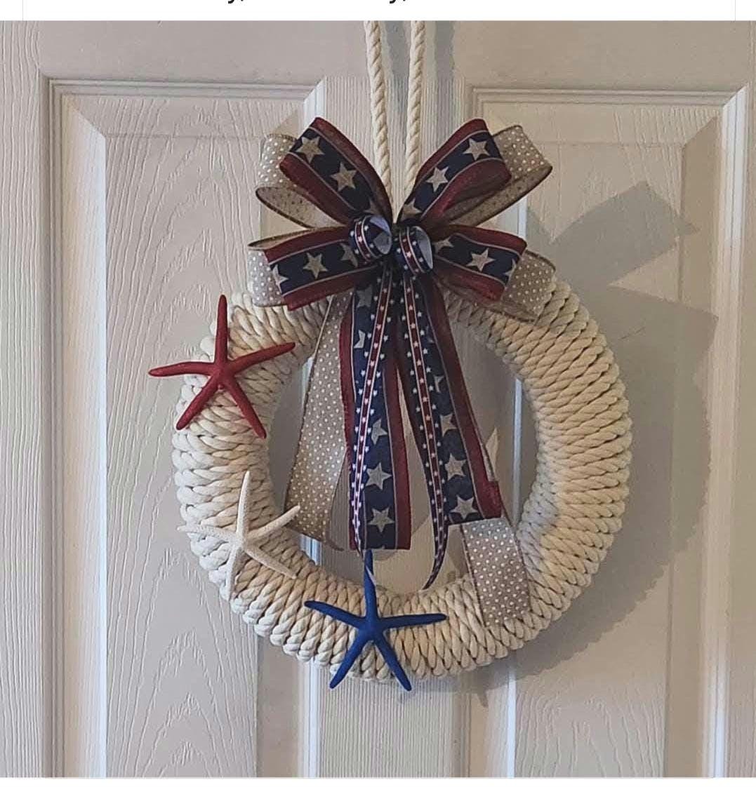 Bowline White Rope Wreath — Low Country Marine