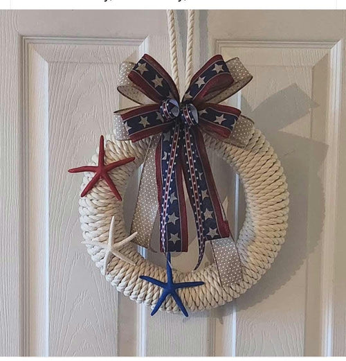 Bowline White Rope Wreath — Low Country Marine