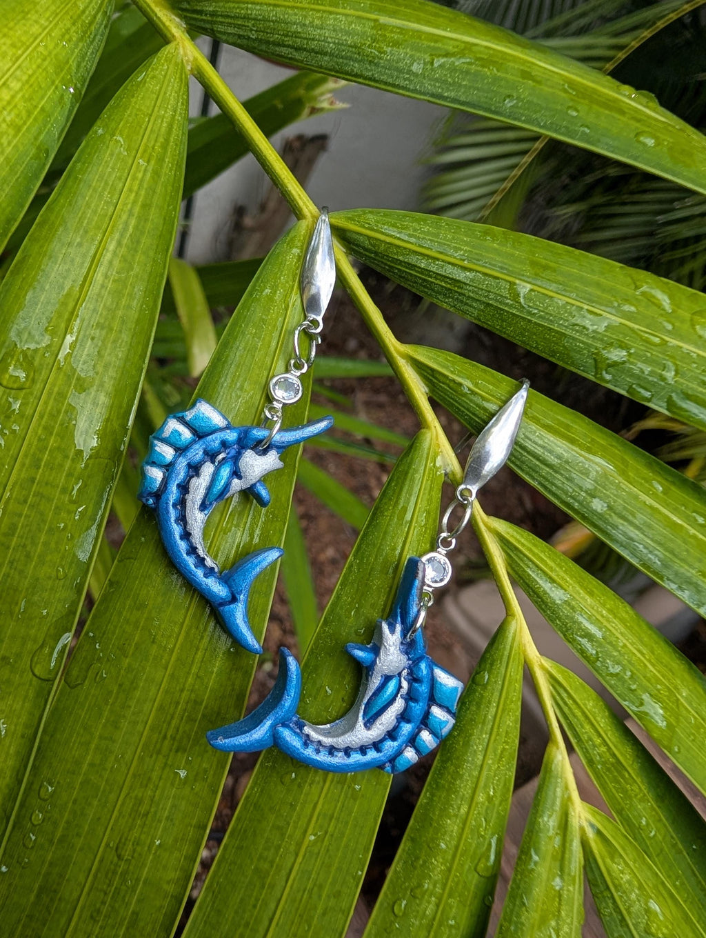 Ravenel Black Hand-Painted Earrings — view 2