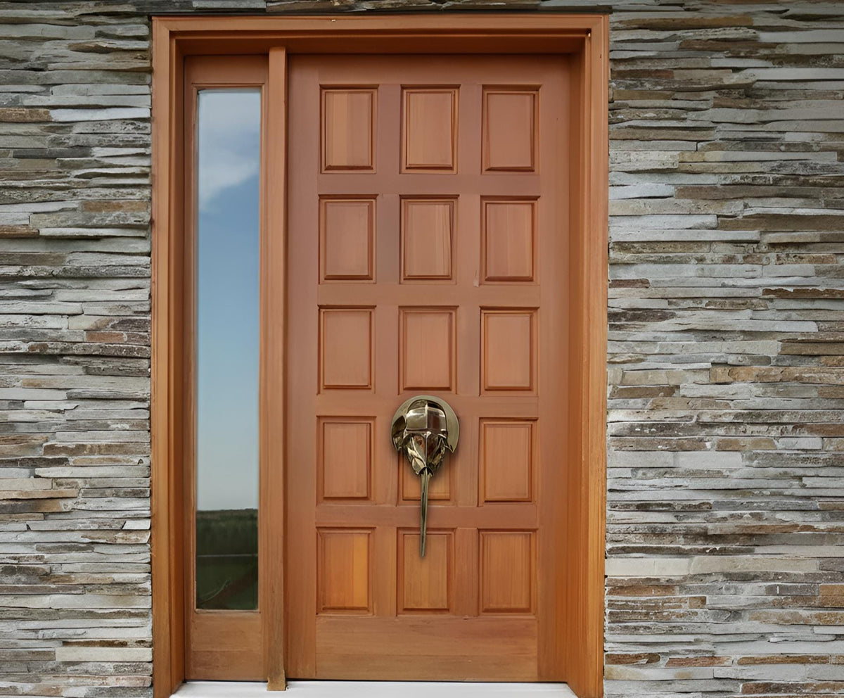 Pelican Gold Brass Crab Door Knocker — view 5