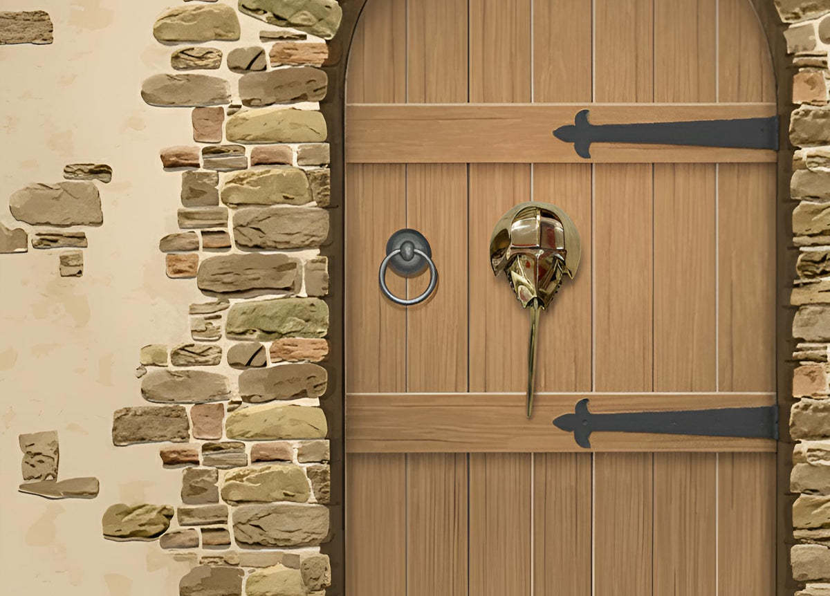 Pelican Gold Brass Crab Door Knocker — view 2