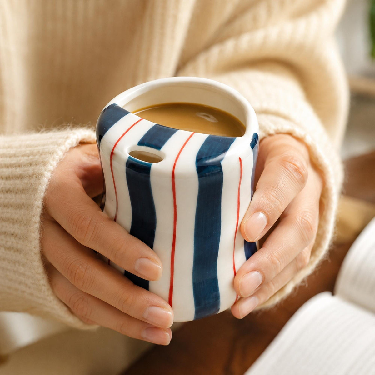Sunrise Striped Ceramic Mug — view 3