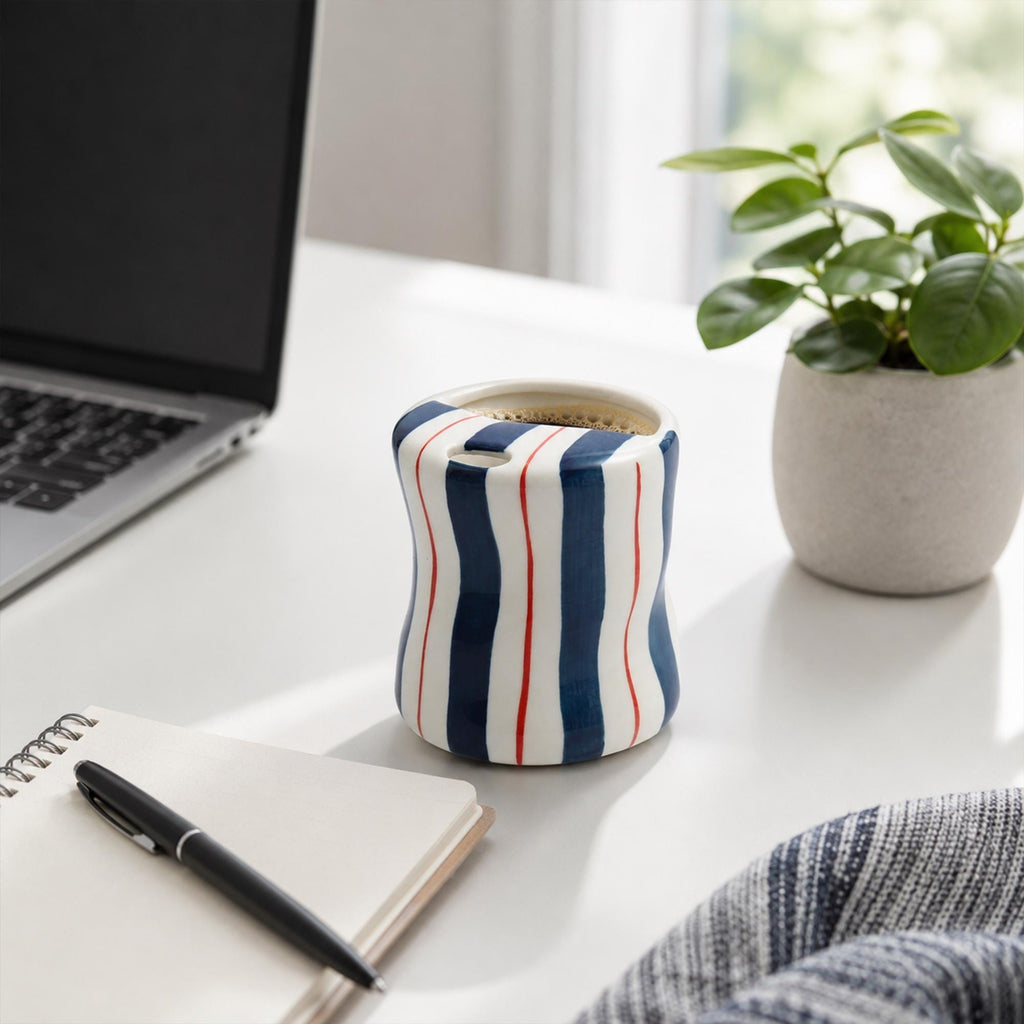 Sunrise Striped Ceramic Mug — view 4