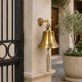 Ripple Gold Rope Brass Ship Bell — Low Country Marine