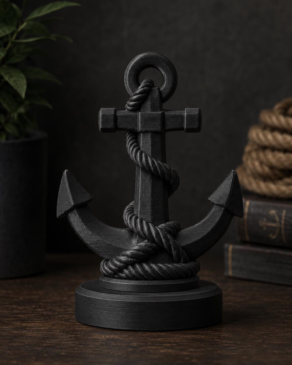 Bonito Navy Rope Anchor Decor — view 4