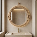 Mackerel Gray Jute Porthole Mirror — Low Country Marine